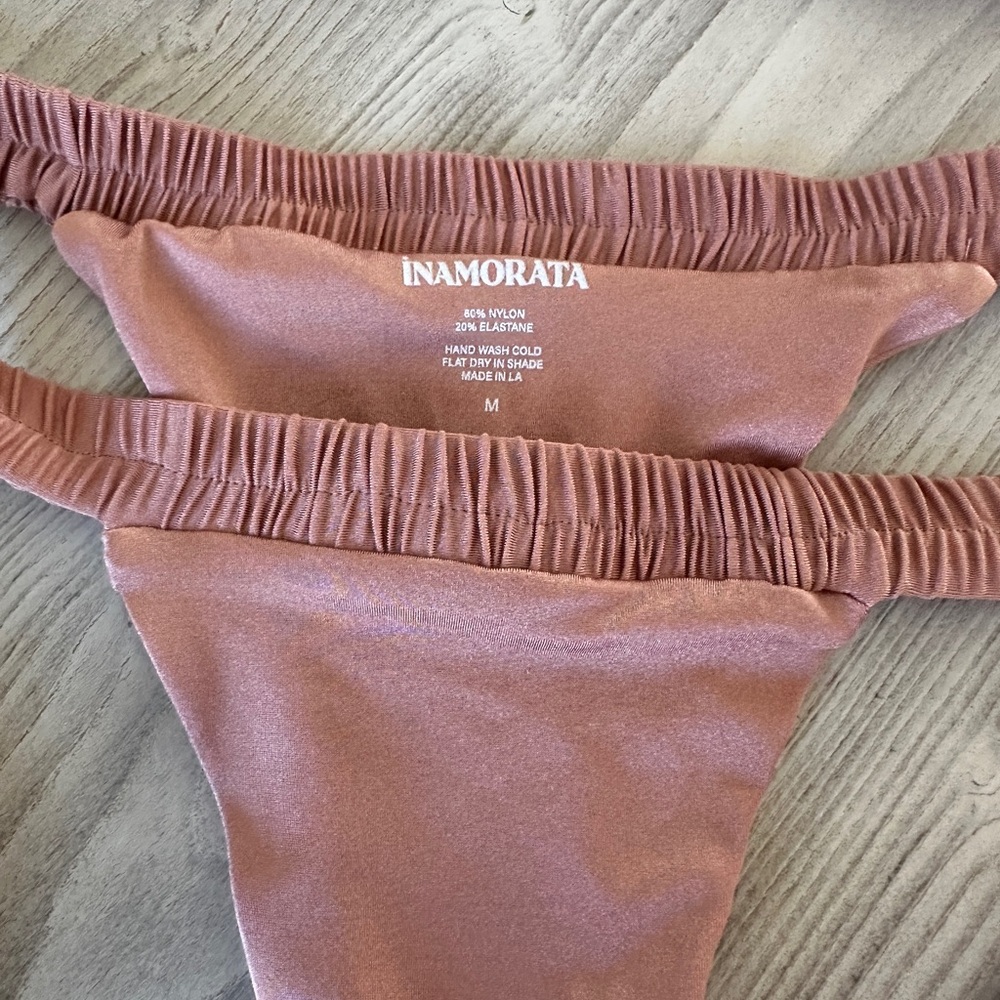 iNAMORATA Mauve Pink Tie Bikini Set - Picture 4 of 15